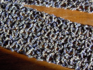 Close up of mesh scarf